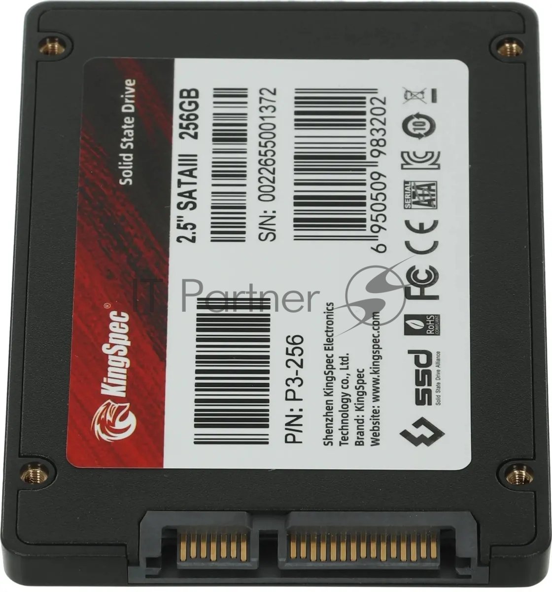 Накопитель SSD KingSpec P3-256, 256Gb, SATA, 2.5", R/W 550/520