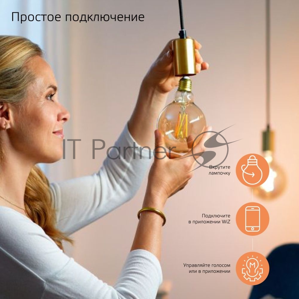 Лампа светодиодная филаментная Gauss Smart Home DIM E27 A60 7 Вт 1/10/40