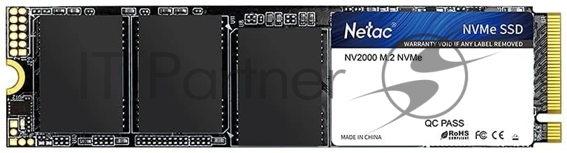 Накопитель SSD Netac NV2000, 1Tb, PCIe 3.0 x4, M.2 2280, NVMe, R/W 2500/2100