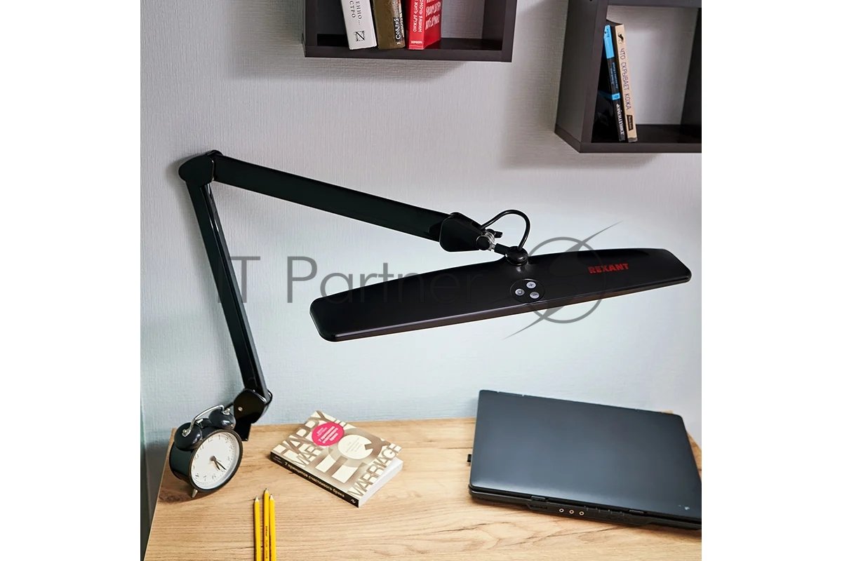 Rexant 31-0411 Лампа настольная бестеневая  , струбцина, «ECO light», 84 SMD LED, сенсорный диммер, черная