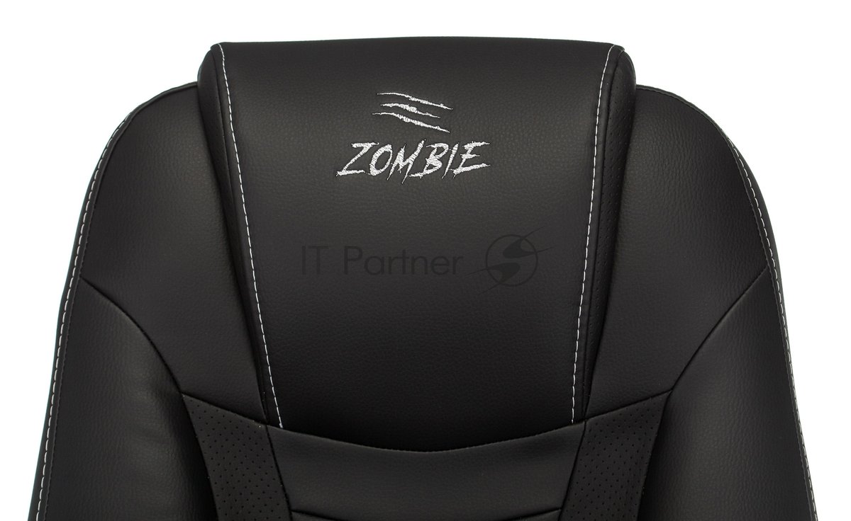 Кресло игровое Zombie 8 черный, искусственная кожа, крестовина пластик