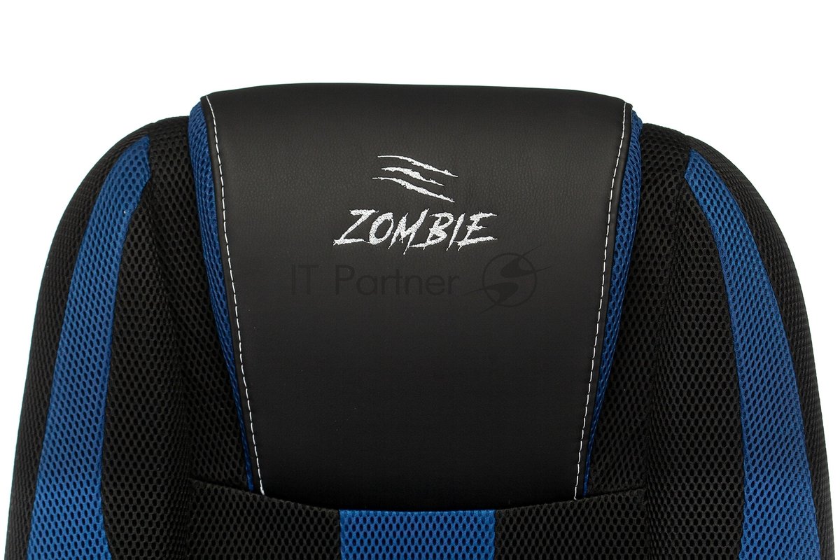 Кресло игровое Zombie 9 черный/синий, искусст.кожа/ткань, крестовина пластик