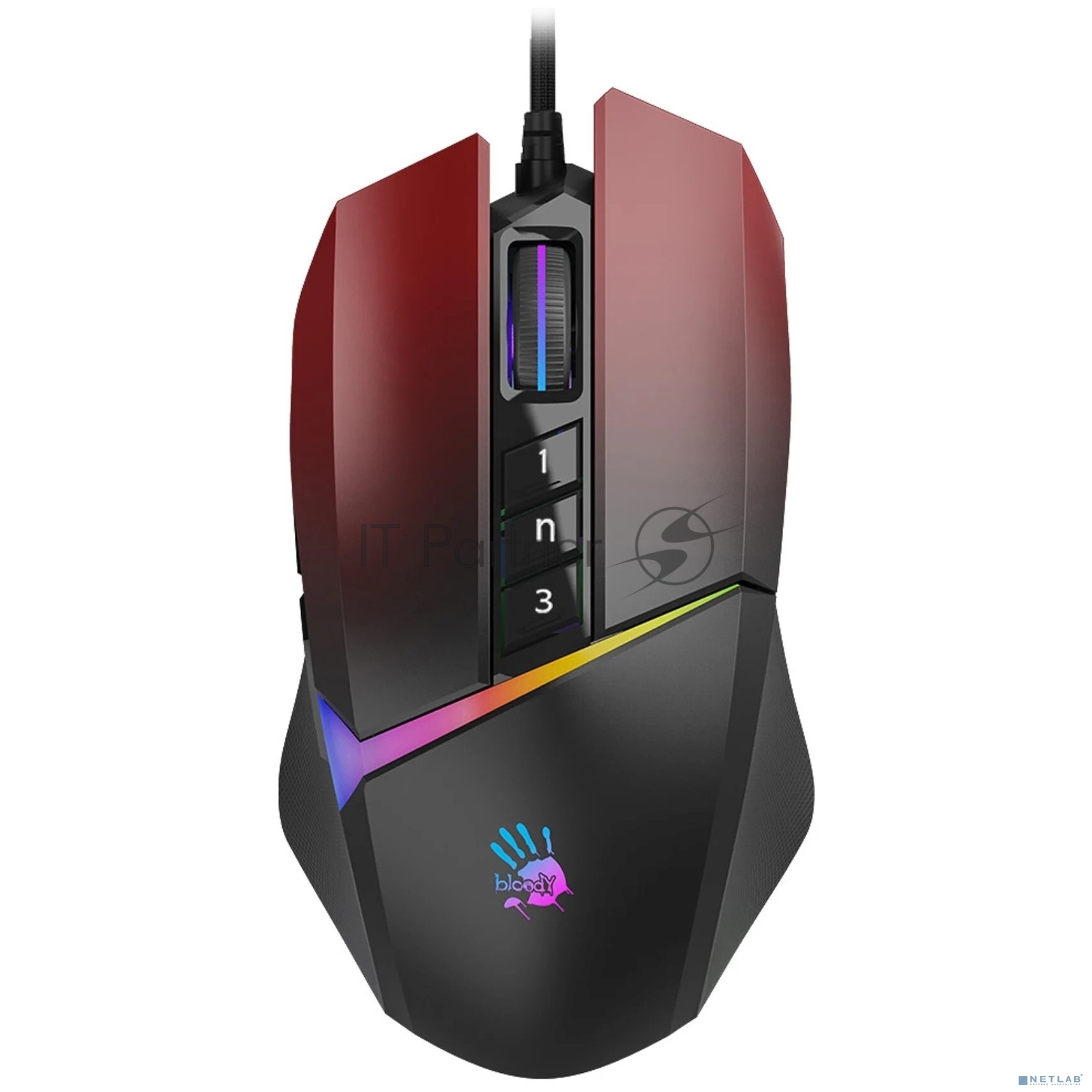 Мышь проводная A4Tech Bloody W60 Max красный оптическая (10000dpi) USB (10but)