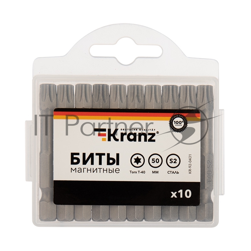 Бита Kranz Torx T-40х50 мм для шуруповерта (упак. 10 шт.)