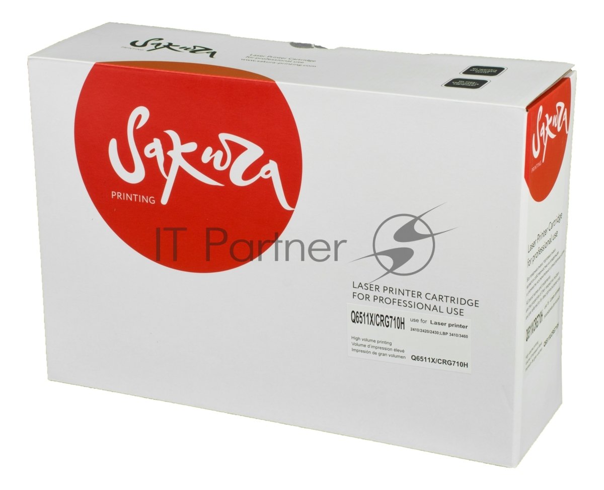 Картридж лазерный Sakura Q6511X/CRG710H для лазерного принтера HPLaserJet 2420/2420d/2420n/2420dn/2430/2430n/2430tn/2430dtn, Canon LBP3460/6280, черный, 12000к.