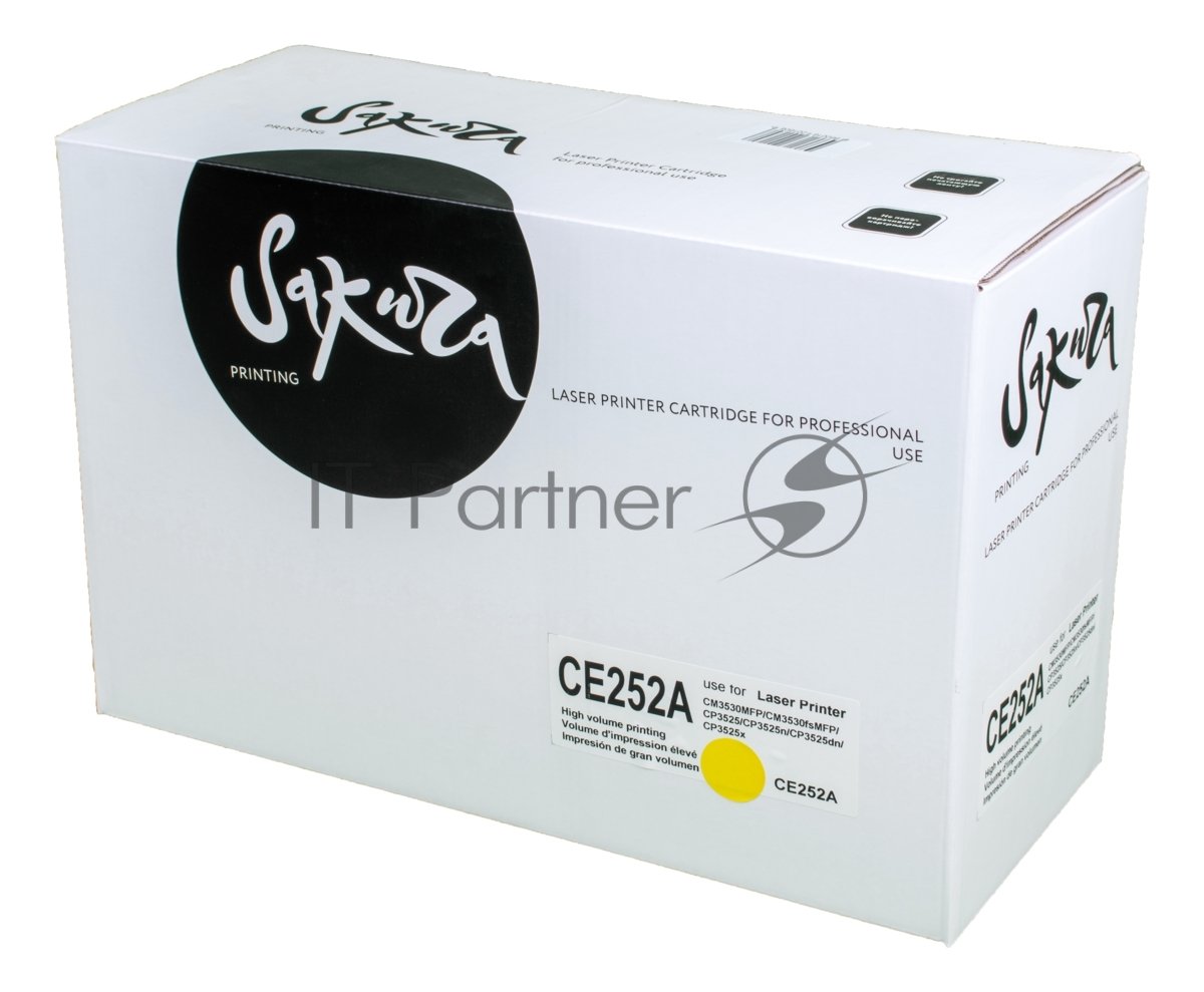 Картридж Sakura SACE252A, для HP Color LaserJet, желтый, 7000 стр.