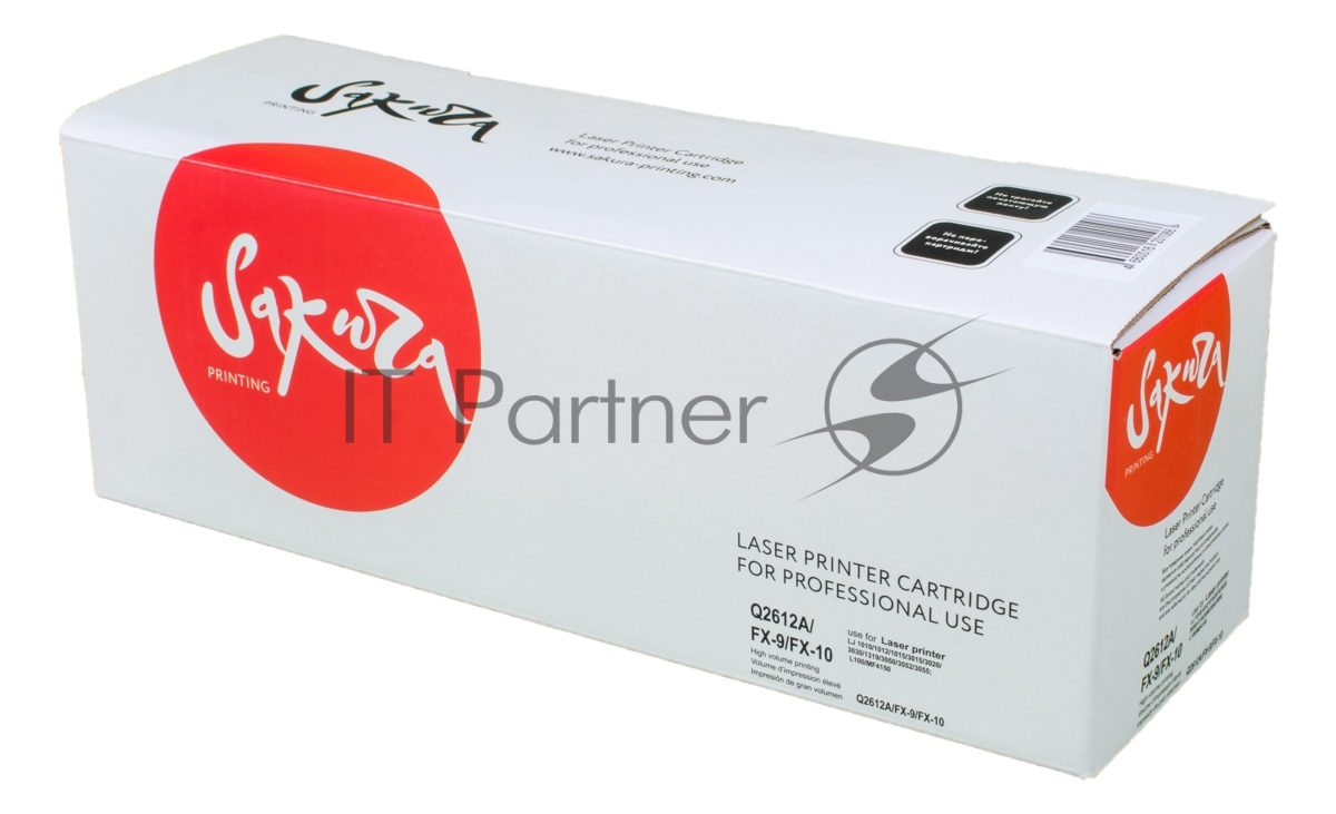 Картридж лазерный Sakura Q2612A/FX-9/FX-10 для HP LaserJet 1010/1012/1015/1018/1020/1022/3015/3020/3030/3050/3052/3055/M1319f/M1005,Canon IC MF4010/4012/4018/4120/4150/4270/4320d/4322d/4330d/4340/4350d/4370dn/4680 FAX-L100/110/120/16, черный, 2000 к.