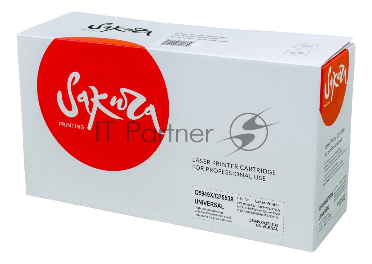 Картридж лазерный Sakura Q5949X/Q7553X HPLaserJet 1320/1320n/1320nw/1320t/1320tn/M3390mfp/M3392mfp P2015/M2727nfMFP/M2727mfsMFP, черный, 6000 к.