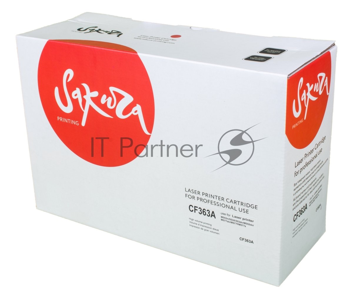Картридж лазерный Sakura CF363A для HP Color LaserJet Enterprise M553n/553X/553dn HP Color LaserJet Enterprise M552dn, пурпурный, 5000 к.