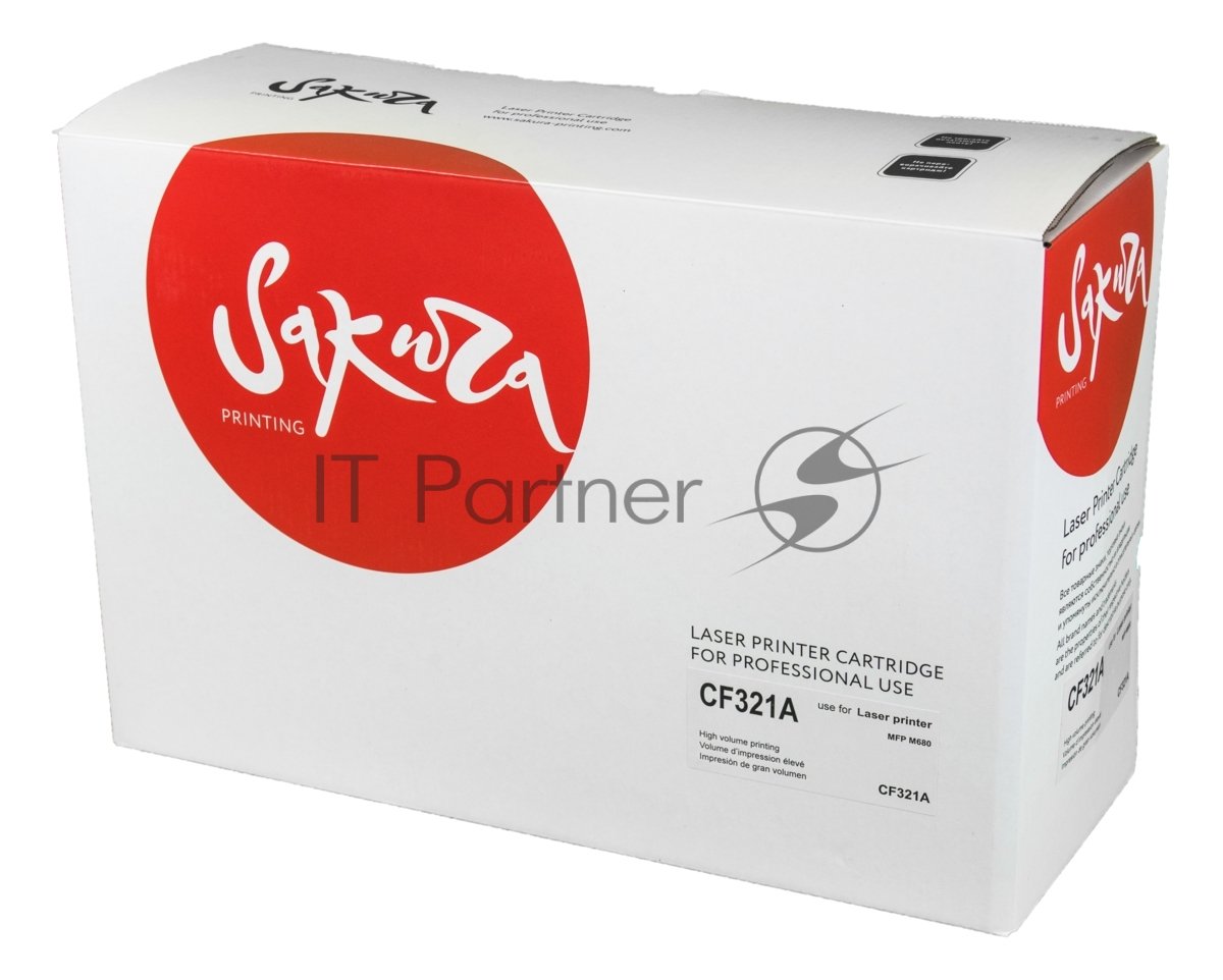 Картридж лазерный Sakura CF321A для HP Color LaserJet Enterprise M680dn, M680f, M680z, синий, 16 500 к.