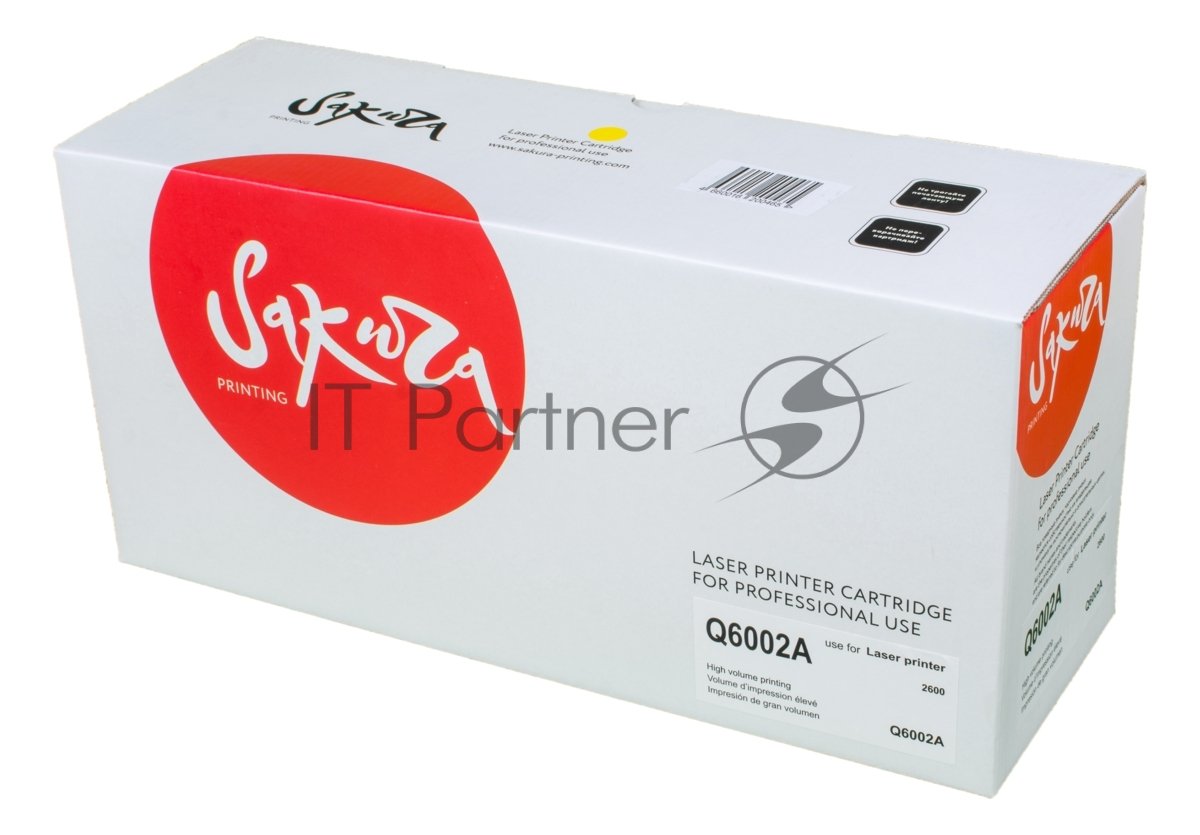 Картридж лазерный Sakura Q6002A для LaserJet 1600/2600n/2605/2605dn/2605dtn/CM1015MFP/CM1017MFP, желтый, 2000 к.