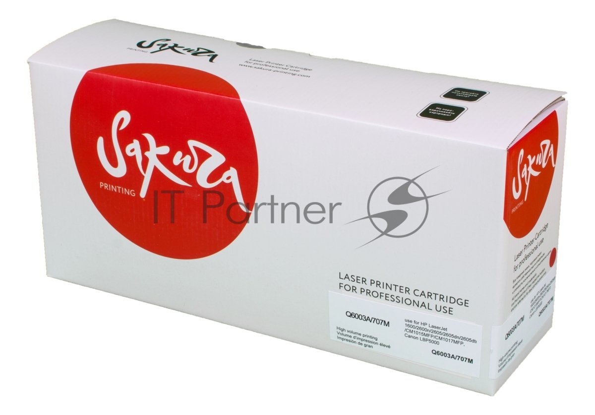 Картридж лазерный Sakura SAQ6003A/707M для LaserJet 1600/2600n/2605/2605dn/2605dtn/CM1015MFP/CM1017MFP, Canon LBP5000, пурпурный, 2000 к.