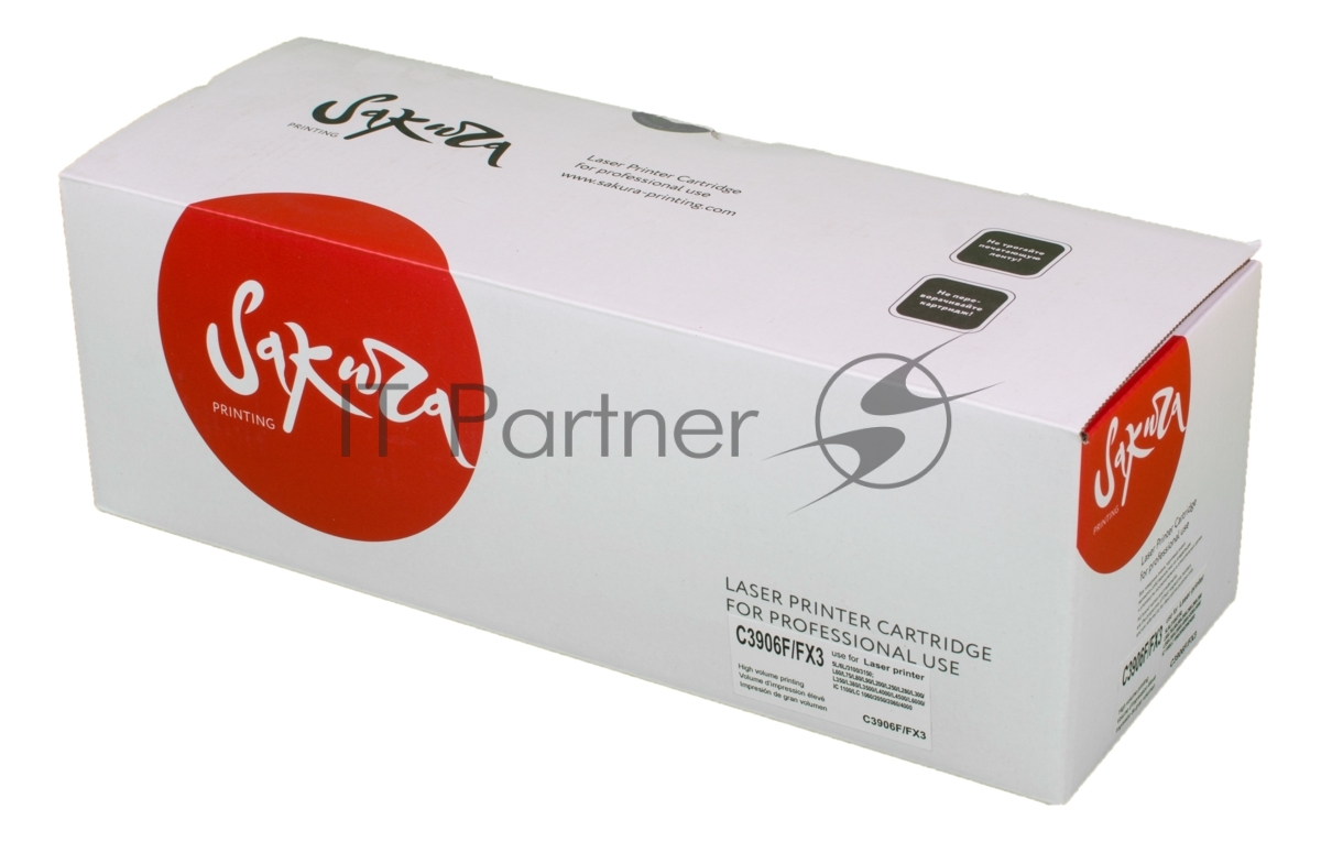 Картридж лазерный Sakura C3906A/FX3 для HP LJ 5L/6L/3100/3150/1100, Canon L200/L250/L300/MP-L90, черный 2500 к.