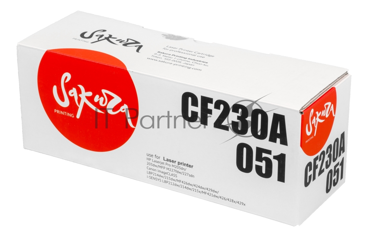 Картридж лазерный Sakura CF230A/051 для HP и Canon, черный, 1 700 к.