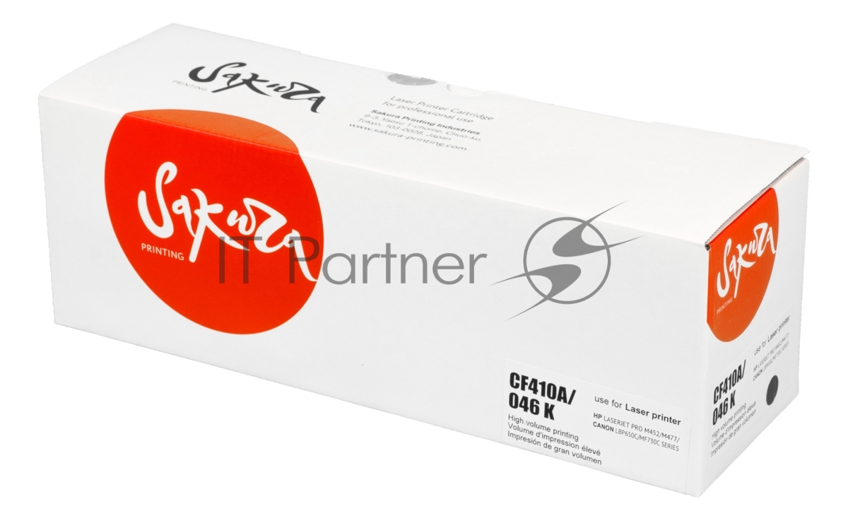 Картридж лазерный SAKURA SACF410A/046BK (№410A/CF410A/046BK), черный, 2200 страниц