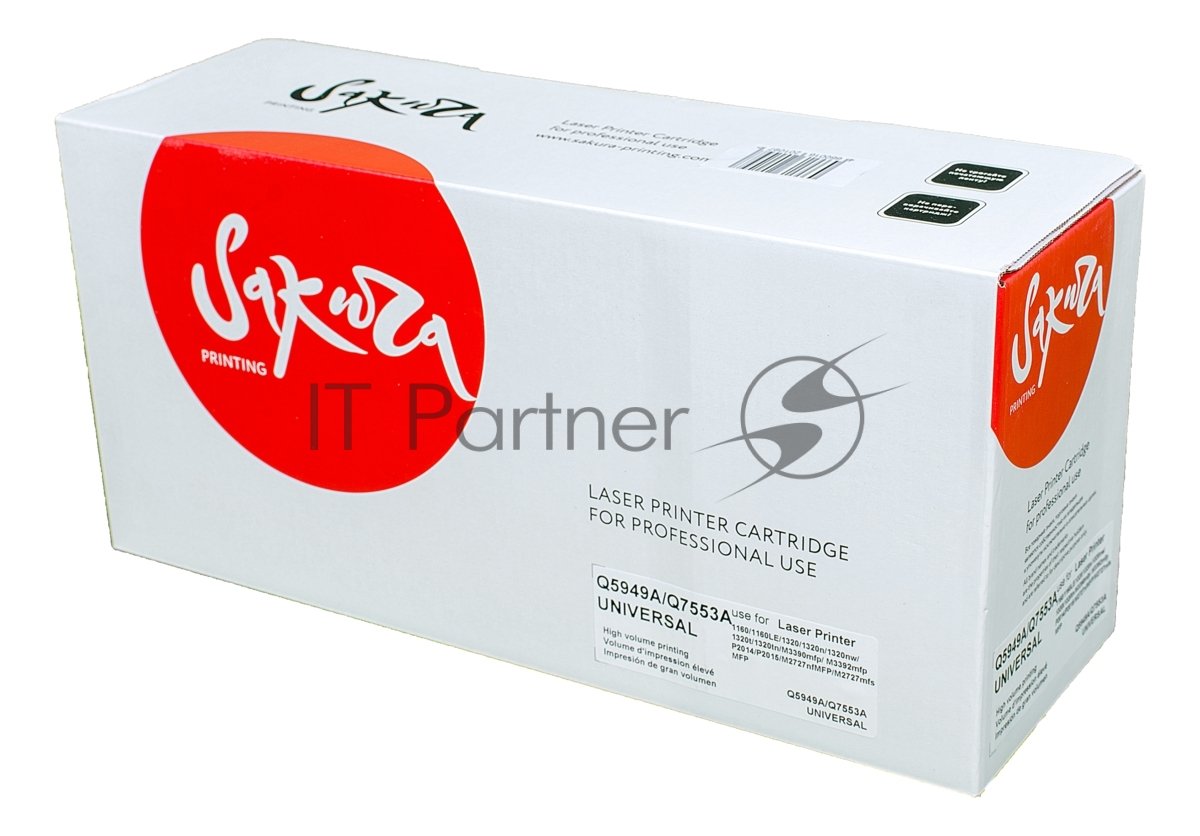 Картридж лазерный Sakura Q5949A/Q7553A для HP для HP P2014/P2015/M2727, LJ 1160/1320/3390/3392, черный, 2500 к.
