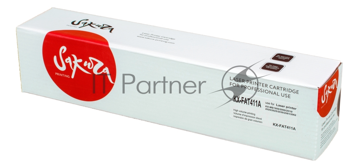 Картридж Sakura KXFAT411А для Panasonic KX-MB1900, KX-MB2000, KX-MB2020, KX-MB2030, KX-MB2051, KX-MB2061, черный, 2000 к.
