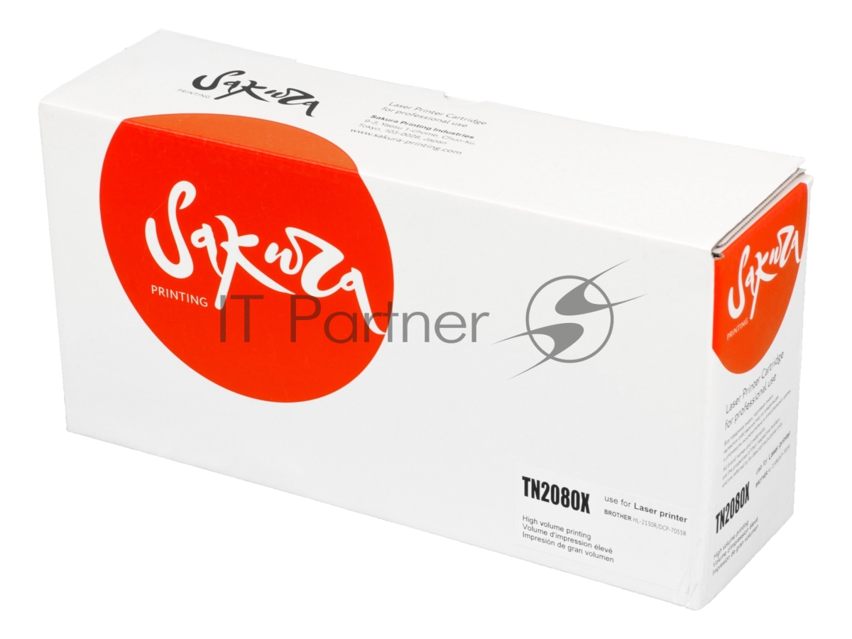Картридж лазерный Sakura TN2080X для Brother HL-2130R, DCP-7055R, черный, 2600 к.