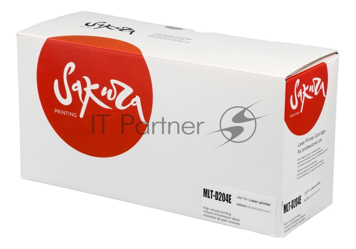 Картридж лазерный Sakura MLTD204E для Samsung SL-M3325/3375/3825/3875/4025/4075 черный, 10 000к.