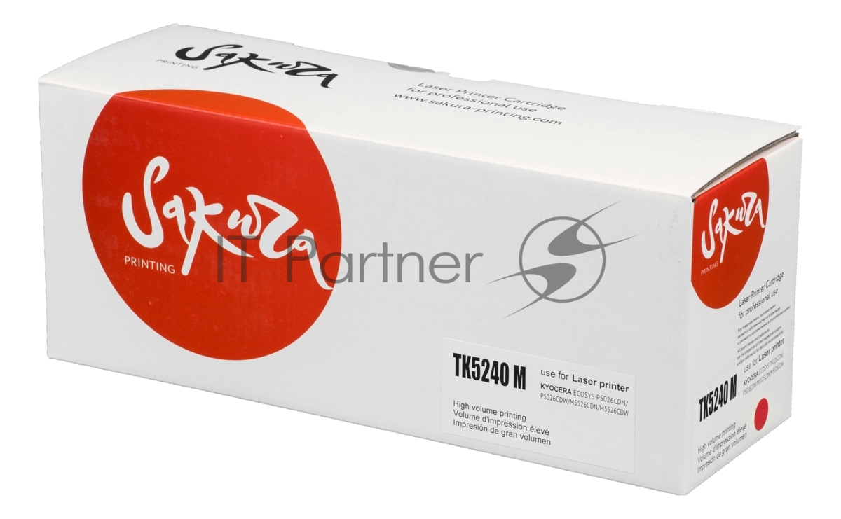 Картридж Sakura TK5240M для Kyocera Mita ECOSYS p5026cdn/p5026cdw/m5526cdn/m5526cdw, пурпурный, 3 000к.