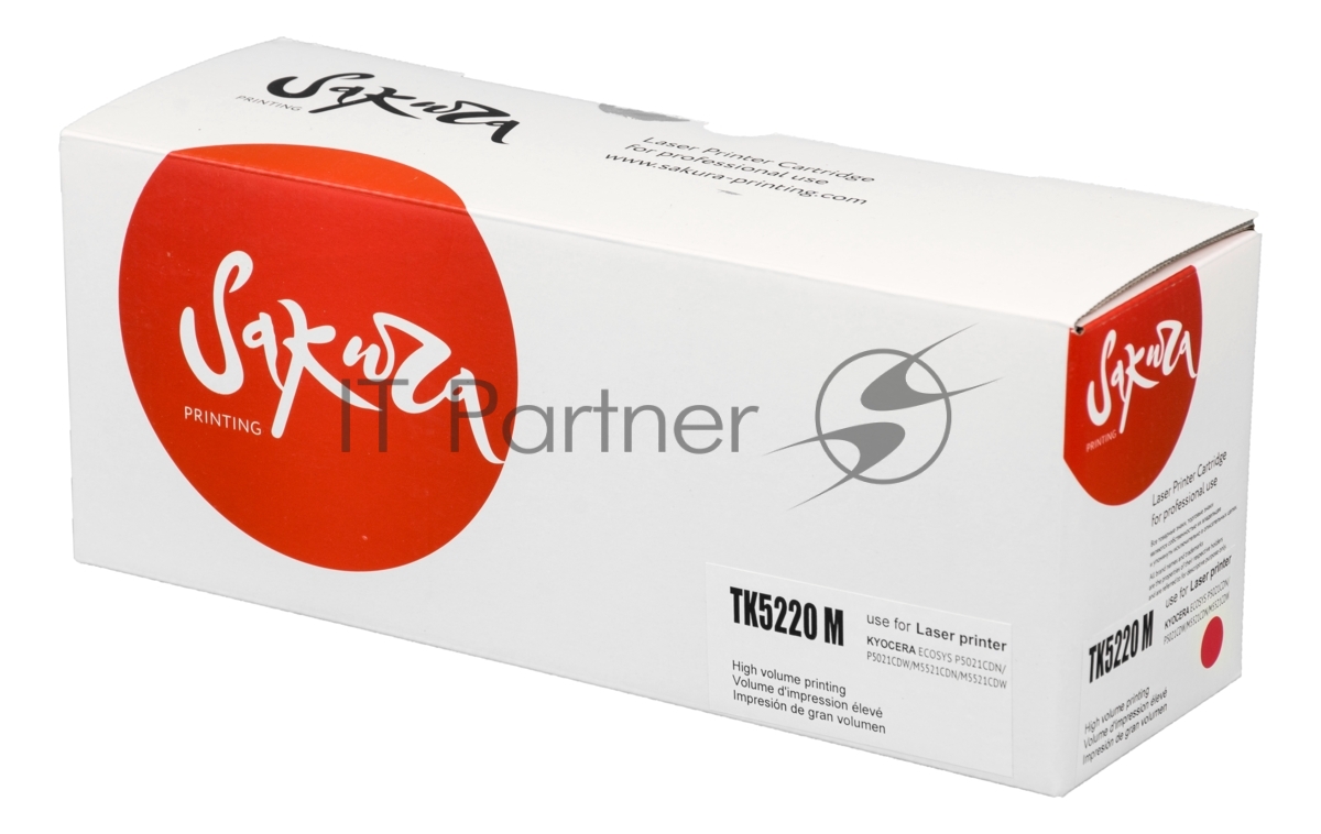 Картридж Sakura TK5220M для Kyocera Mita ECOSYS p5020cdn/p5021cdw/m5221cdn/m5521cdw, пурпурный, 1 200 к.