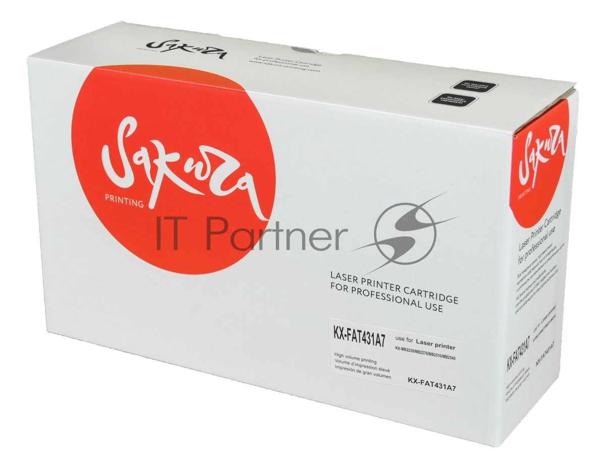 Картридж Sakura KXFAT431A7 для Panasonic KX-MB2230RU, KX-MB2270RU, KX-MB2510RU, KX-MB2540RU, черный, 6000 к.