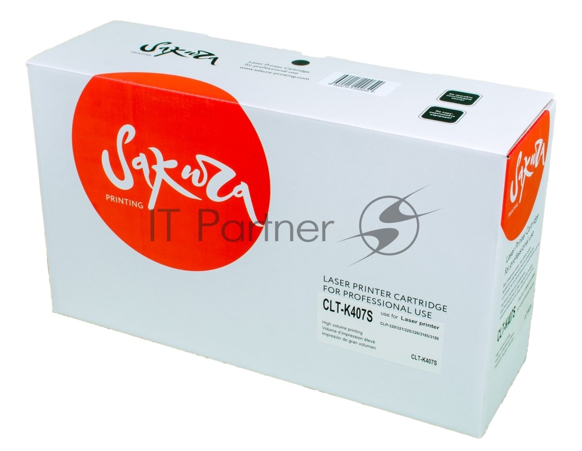 Картридж лазерный Sakura CLTK407S для Samsung CLP-320/325, CLX-3185, черный, 1500 к.