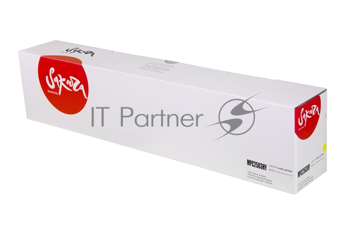 Тонер-туба Sakura MPC2503HY (841926) для Ricoh Aficio MP C2003/C2503/C2011, желтый, 9500 к.