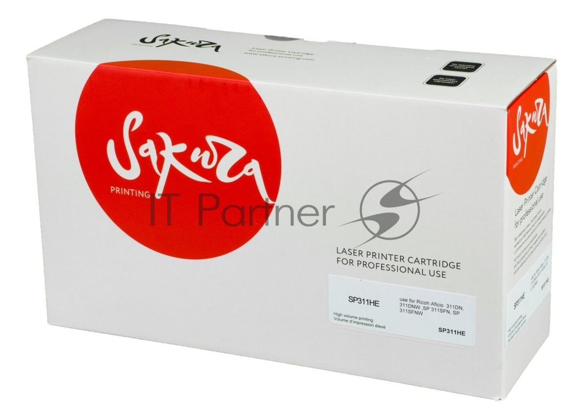 Картридж Sakura SP311HE Black для Ricoh Aficio 311DN, 311DNW,SP 311SFN, SP 311SFNW, черный, 3500 к.