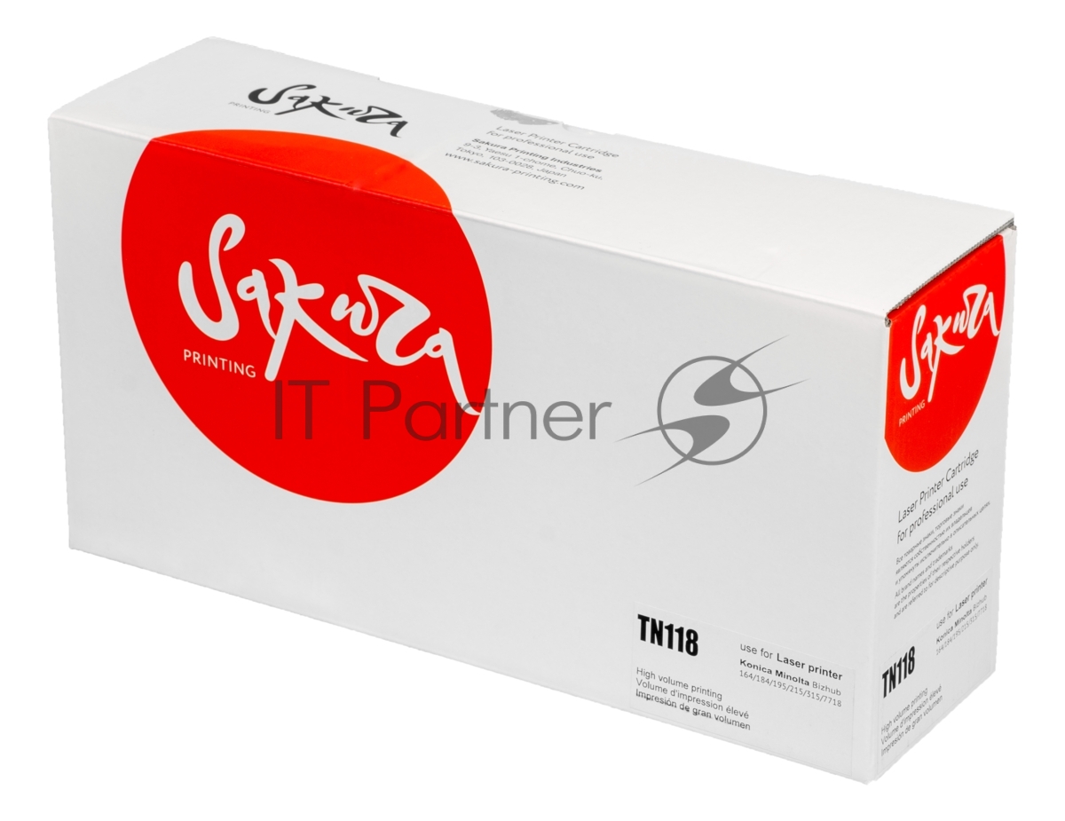 Тонер-туба Sakura KMTN-118 (A3VW050) для Konica Minolta, черный, 12000 к.