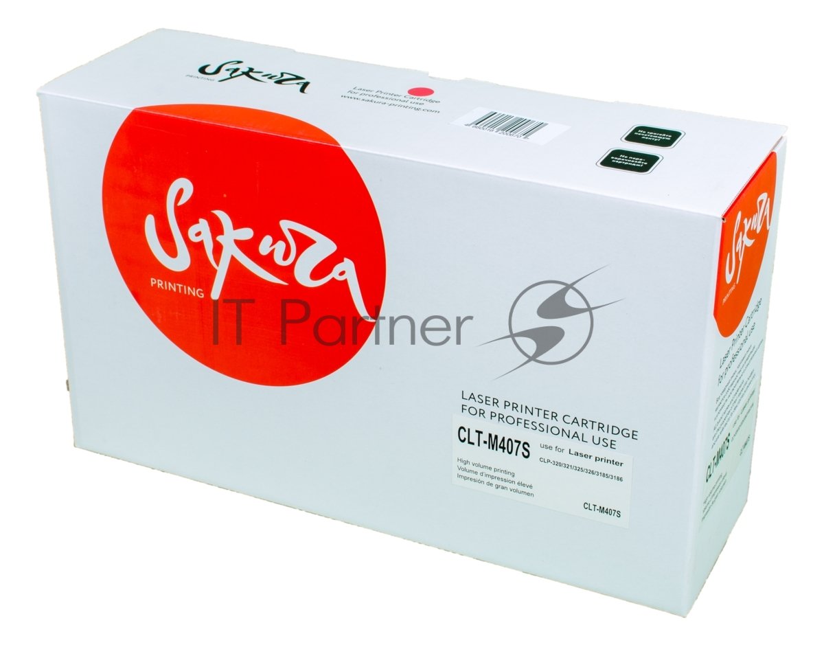Картридж лазерный Sakura CLTM407S для Samsung CLP-320/325, CLX-3185, пурпурный, 1000 к.