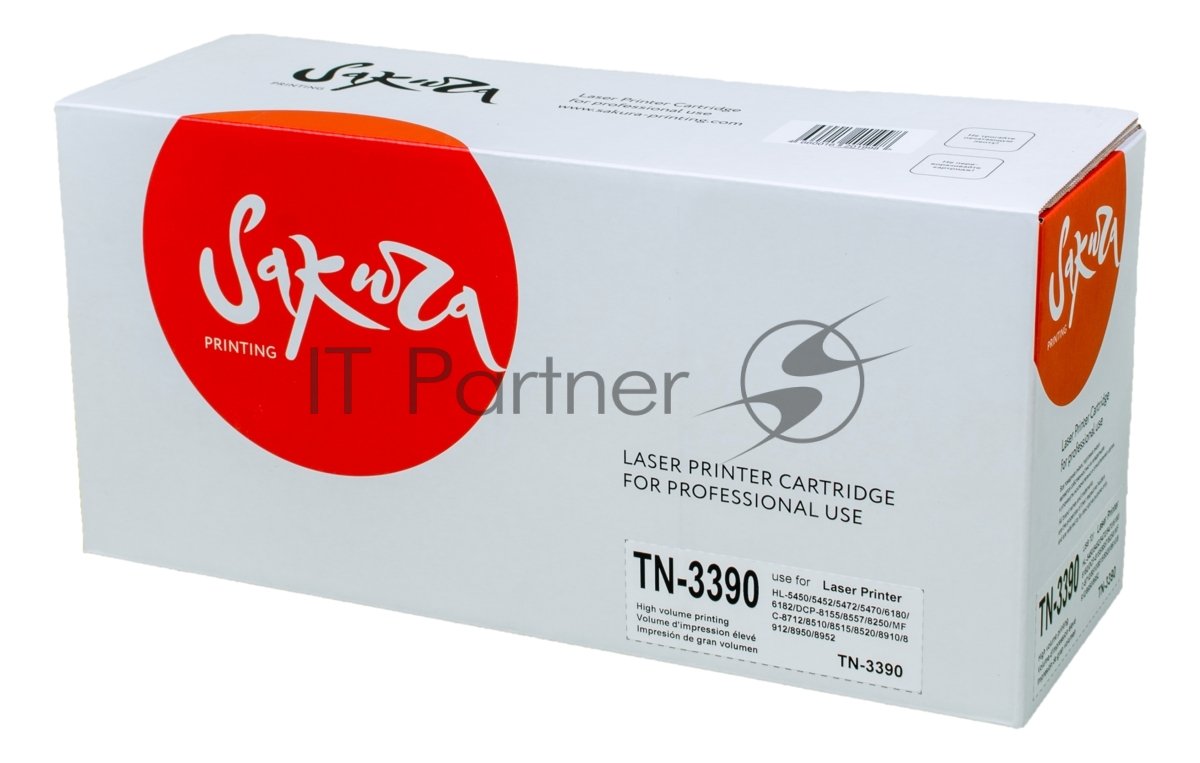 Картридж лазерный Sakura TN780/3390 для Brother HL-5450/5452/5472/5470/6180/6182 DCP-8155/8557/8250 MFC-8712/8510/8515/8520/8910/8912/8950/8952, черный, 12000