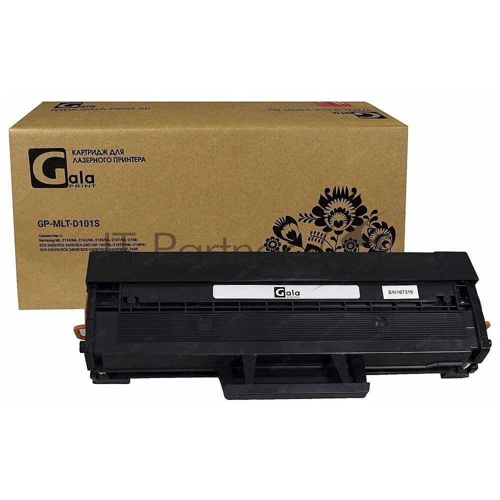 Картридж лазерный GalaPrint GP-MLT-D101S для принтеров Samsung ML-2160/ML-2162/ML-2165/ML-2167/ML-2168/SCX-3400/SCX-3405/SCX-3407/SF-760/ML-2165W/ML-2168W/SCX-3405W/SCX-3400F/SCX-3405F/SCX-3405FW/SF-760P (для аппаратов, выпущенных до 01.07.2017) 1500 копий GalaPrint