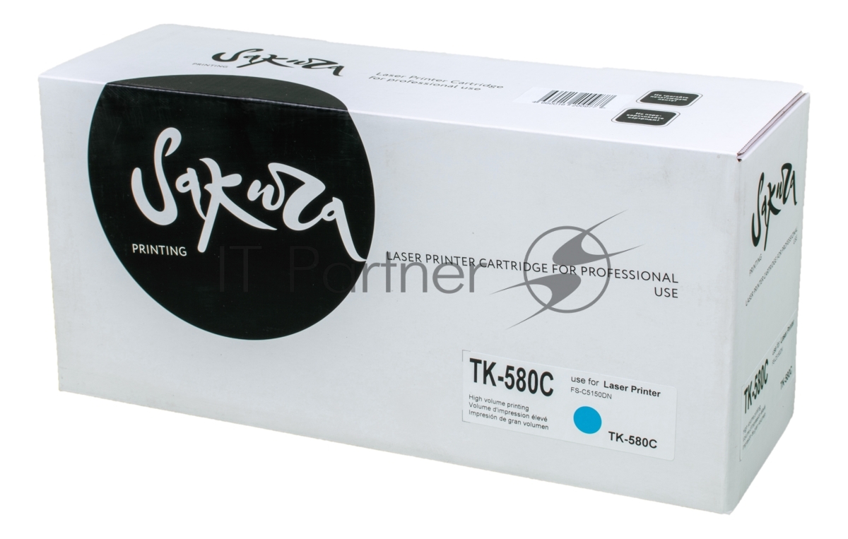 Картридж Sakura TK580C для Kyocera Mita FS-5150DN/5250DN, синий, 2800 к.