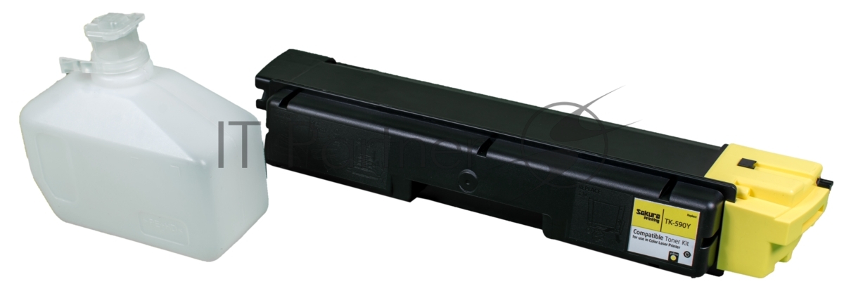 Картридж Sakura TK590Y для Kyocera Mita FS-C2026/C2126MFP, желтый, 5000 к.