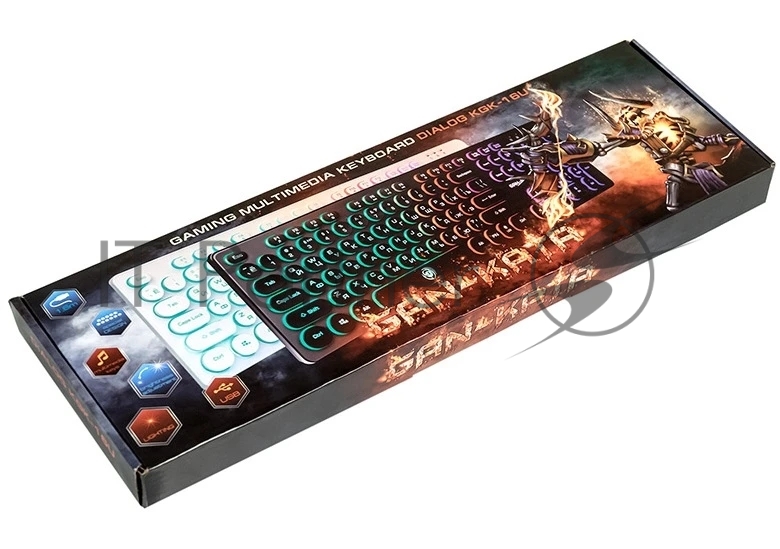 Клавиатура проводная Dialog Gan-Kata KGK-16U BLACK - игровая с RGb-подсветкой, USB, черная