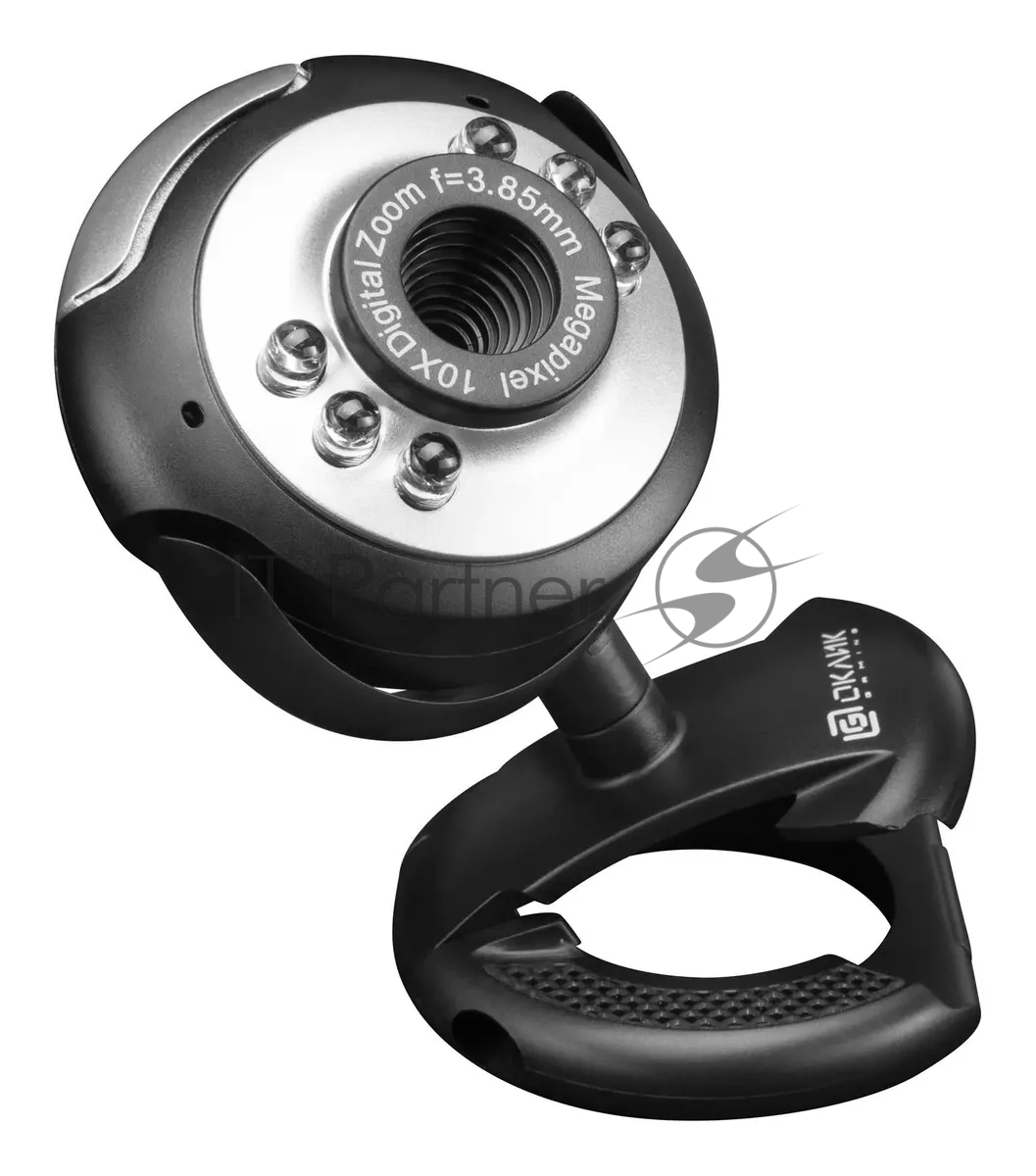 Веб-камера OKLICK OK-C8825 640x480, 30 кадр/с, USB Type-A, микрофон, черный/белый