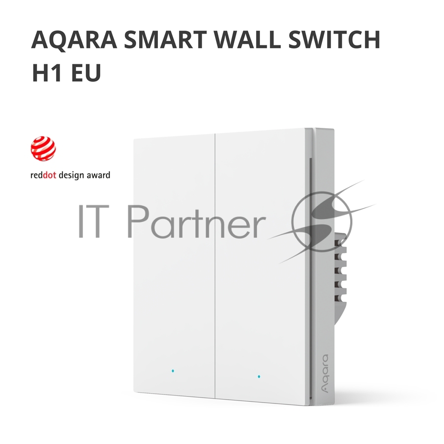 Выключатель умный Aqara Smart wall switch H1 (with neutral, double rocker) WS-EUK04