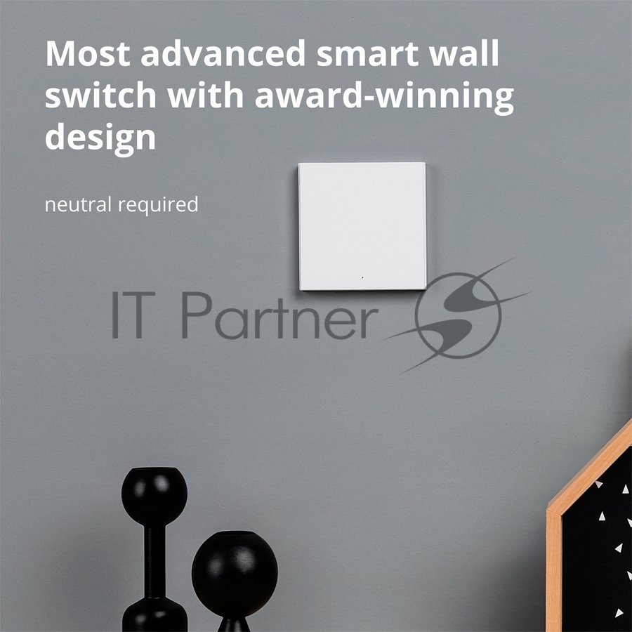 Выключатель умный Aqara Smart wall switch H1 ((with neutral, single rocker) WS-EUK03