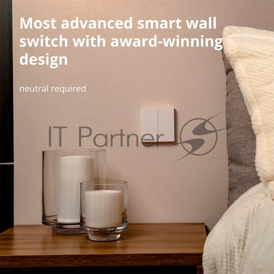Выключатель умный Aqara Smart wall switch H1 (with neutral, double rocker) WS-EUK04