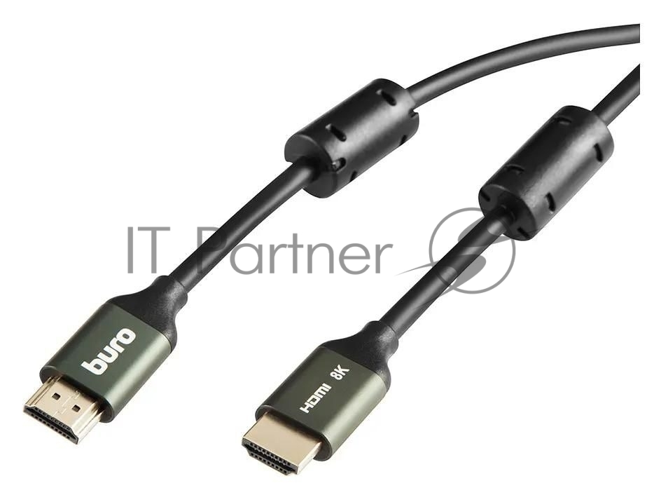 Кабель аудио-видео Buro HDMI (m)/HDMI (m) 1м. феррит.кольца Позолоченные контакты черный (BHP-HDMI-2.1-1G)