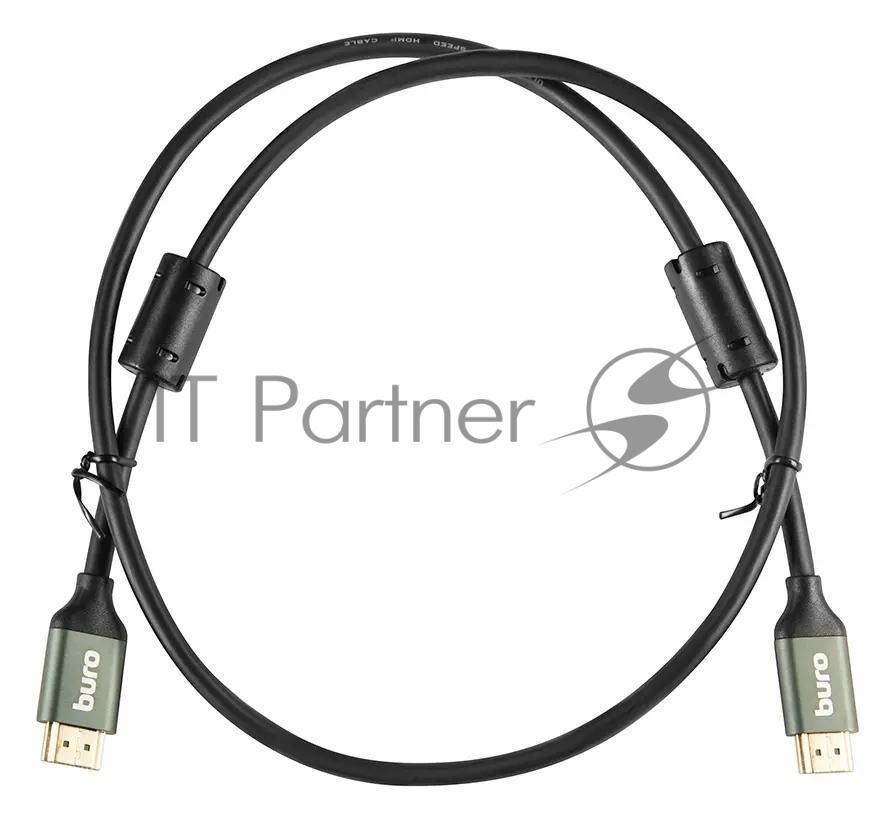 Кабель аудио-видео Buro HDMI (m)/HDMI (m) 1м. феррит.кольца Позолоченные контакты черный (BHP-HDMI-2.1-1G)