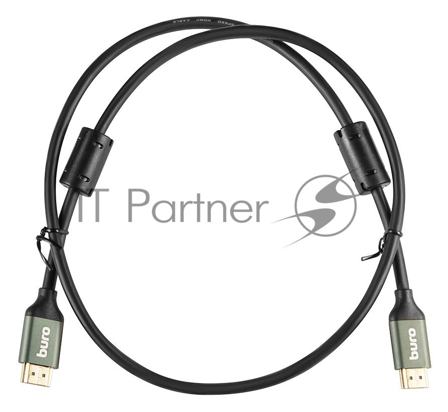 Кабель аудио-видео Buro HDMI (m)/HDMI (m) 1м. феррит.кольца Позолоченные контакты черный (BHP-HDMI-2.1-1G)