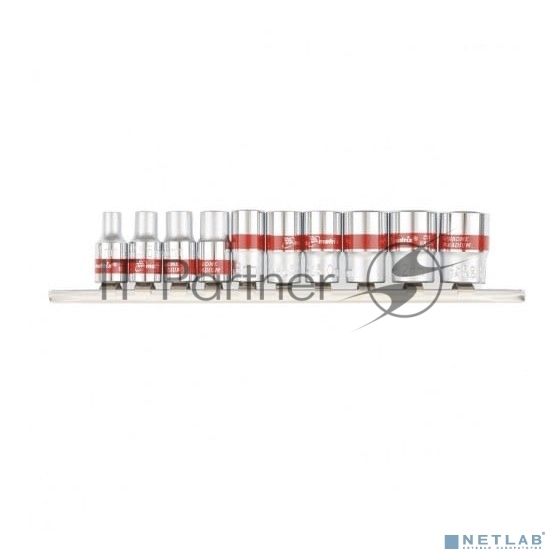 Набор торцевых головок Matrix, 1/4", 12-ти гр., CrV, 10 шт., 4-13мм