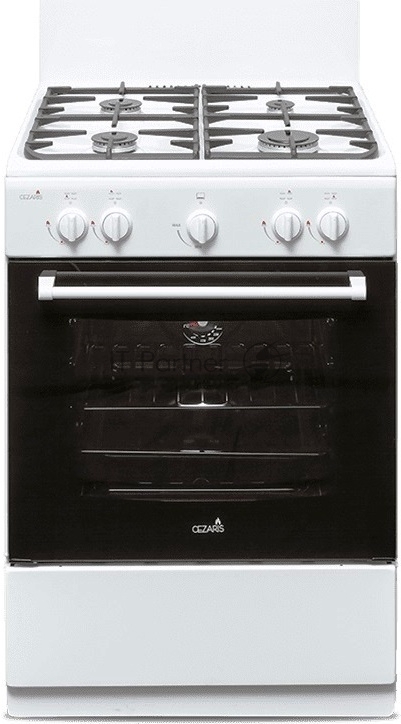 Плита газовая Cezaris ПГ 3200-00 белый, конфорок 4 шт, духовка 59 л, 60 см x 85 см x 60 см