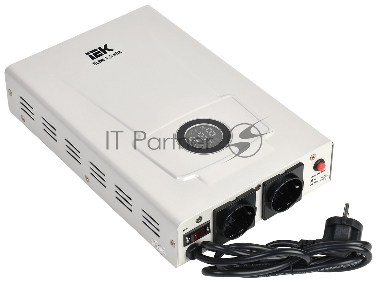 Стабилизатор напряжения IEK Slim 1.5кВА однофазный белый (IVS22-1-D15-09)