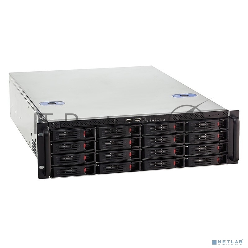 Exegate EX281300RUS Серверный корпус ExeGate Pro 3U660-HS16 <RM 19", высота 3U, глубина 660, БП 2U-600ADS,16xHotSwap, USB>