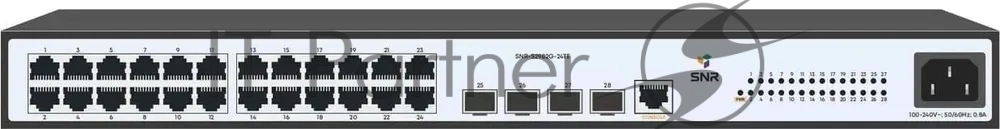 Коммутатор SNR SNR-S2982G-24TE, 24×1 Гбит/с + 4×1 Гбит/с SFP, управляемый