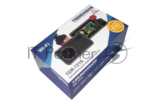 Видеорегистратор TrendVision TDR-721S EVO PRO, 2304x1296, 3", с камерой заднего вида, GPS/ГЛОНАСС, Wi-Fi, G-сенсор, датчик движения, GPS-информатор