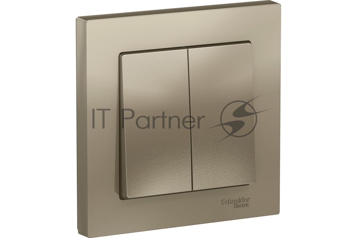 Выключатель 2-кл. СП AtlasDesign 10А IP20 (сх. 5) 10AX в сборе шампань SchE ATN000552